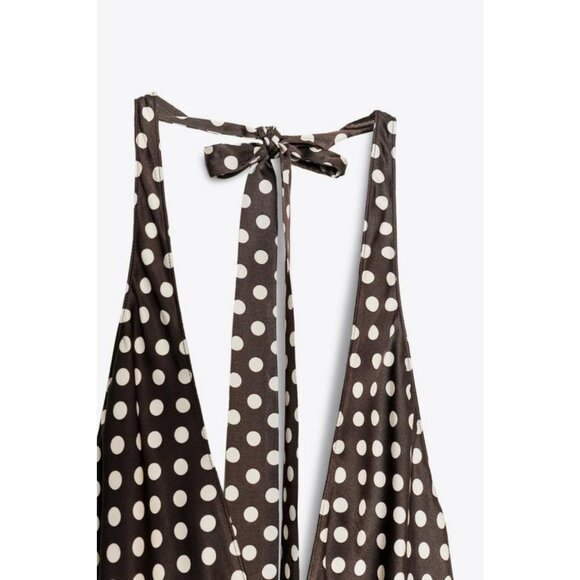 ZARA ZW COLLECTION HALTER POLKA DOT DRESS - Picture 10 of 10